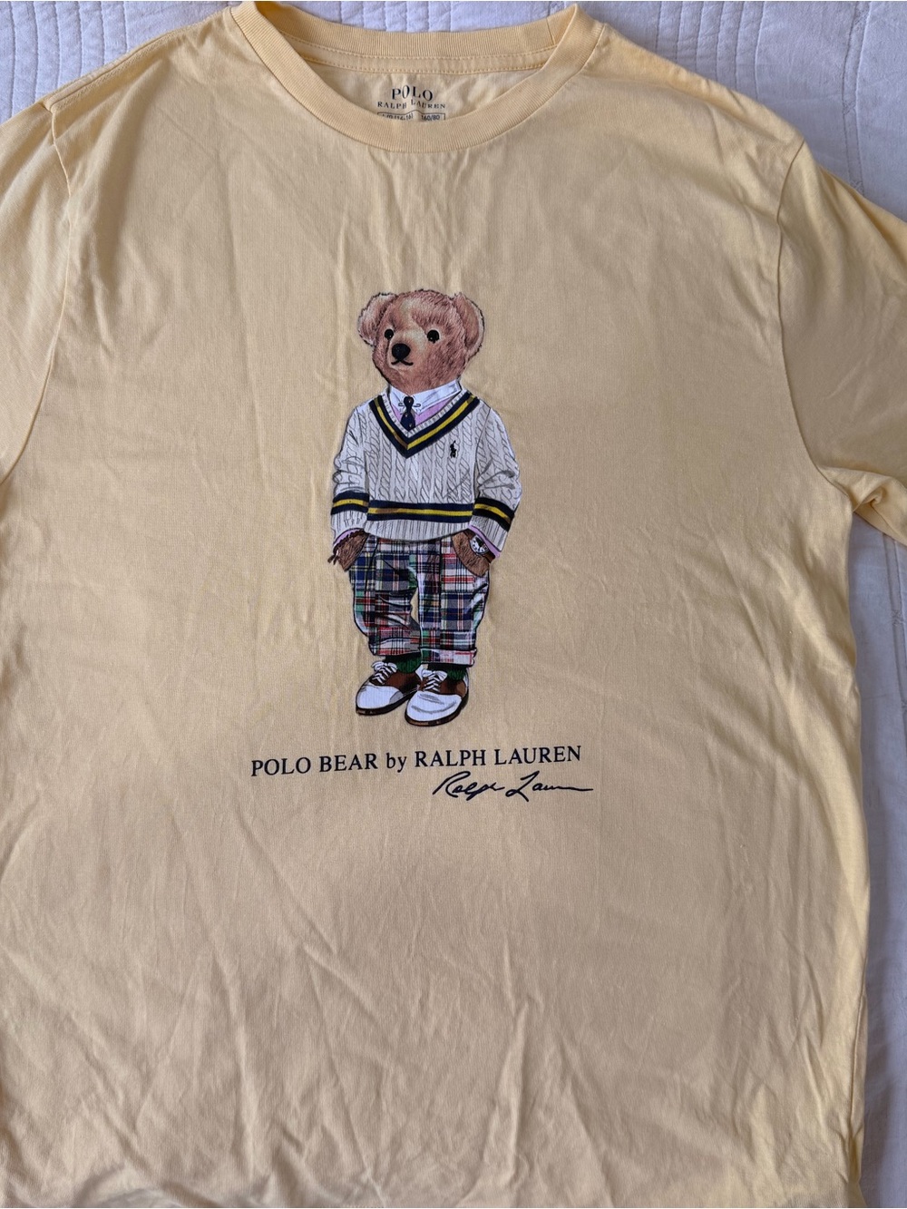 Polo by Ralph Lauren Pale Yellow Bear Graphic Tee - Kids